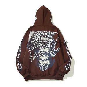 Mens Hoodies Sweatshirts SSS Çift Hoodies Cadılar Bayramı Hip Hop Retro İskelet Erkekler Sokak Giyim Mektup Hoodie Adam Kadın Hooded Skateboards Hoody High Street Pullover SW