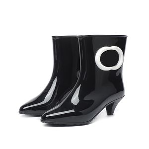 Women's Luxury Designer Ankle Boots Half Boot Black Pink White High Quality High Heels Classic Motorcycle Boot Box 35-40