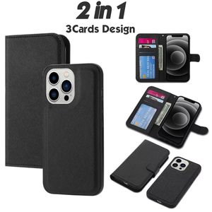Detachable Magnetic 2 in 1 Wallet Flip Leather Cases Photo Frame Card Slot TPU Magnet Detachable Removable Cover For iPhone 15 14 13 12 Mini 11 Pro Max XR XS X 8 7 Plus