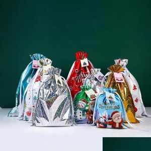 Presentförpackning god jul jultomten dstring goodie godis väska fest festivel behandla presenter förpackning droppleverans hem trädgård fes dhyni