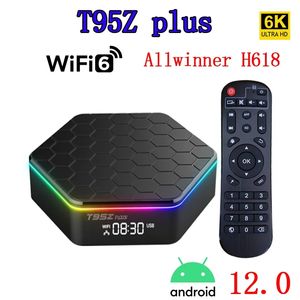 T95zplusスマートテレビボックスAndroid 12 Bluetooth 5.0 4K Wifi 4GB+16GB 32GB 64GBメディアプレーヤーAllWinner H618セットトップボックス
