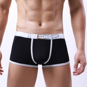 Underpants Men Soft Boxer Trunks Breathable Underwear Briefs Male Bulge Pouch Panties Man Printing Belt Boxers