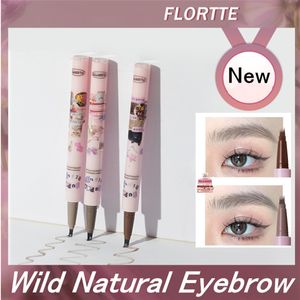 Ögonbrynsförstärkare Flortte Microblading Eyebrow Pen Waterproof Liquid Fork Tip Eyebrow Tattoo Pencil Långvarig professionell fin ögonbrödverktyg 230912