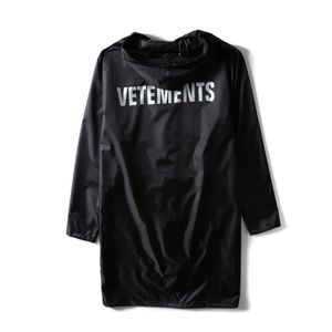 Whole Vetements list drukowane kobiety mężczyźni wodoodporne płaszcz z kurtką ponadgabarytowy