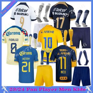 2023 GIGNAC Tigres UNAM Liga MX FC Fußballtrikots NICO SALVIO J.RODRIGUEZ Fußballtrikot 2024 HENRY FIDALGO L.LOPEZ AMAURY G. Camisetas DINENNO Fußballtrikot für Herren und Kinder