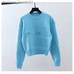 Mens Sweaters Moda Kadın Sweaters Örgü Örgü Karga Boyun Sweater Ezici Mektubu İşlemeli Rahat Sıcak Uzun Kollu Giysiler Büyük Boy Kadın Giyim
