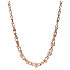 Luxury Hardwear Jewelry Designer Halsband Rose Gold Platinum Chain Size Gradient Horseshoe Halsband för Teen Girls Silver Party D324S