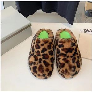 Fashion Fur Slippers Women Round Toe Horse Hair Slides Female Black Rose Red Green Mules Shoes Flat Half Slipper Woman Casual plush shoess size40 41 42 43 44 45 063