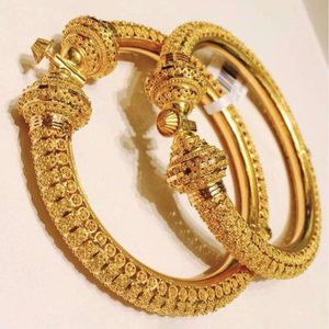 Bangle 24k casamento de luxo Dubai Bangles Gold Color Bangles para mulheres meninas casamento noiva Índia pulseiras pulseiras jóias presente pode abrir 230911