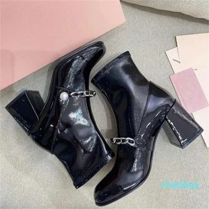 Designer For Women Shoes Fashion Winter Leather Boots Coarse Heel Women boot