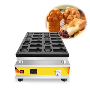 Food processing commercial paw shape waffle maker with filling waffle baker machine