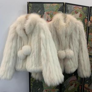 Women's Fur Coat Short Female Coconut Milk Ball Car Woven Cute Girlish Feeling.