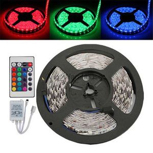 LED Strips 5M RGB LED Strip Light Flexible 3528 SMD Non Waterproof DC 12V +IR Remote Controller + 2A Power Supply Stage Party Bulb Christmas Gifts HKD230912