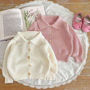 Jackets 0-3Yrs Baby Girls Knitted Cardigan Sweater Toddler Knit Cardigans Born Knitwear Long-sleeve Cotton Kint Jacket Tops