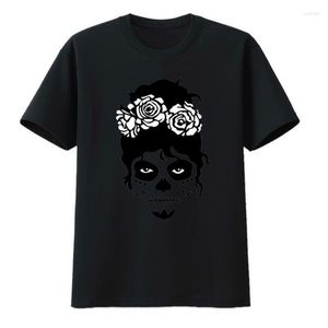 Erkek Tişörtleri Üzerinde Çiçek ile Kafatası Pamuklu T-Shirt Nefes alabilen Zevity Top Y2K Giysileri Mizah Orijinal Grafik Tee Desen Tech