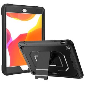 TPU PC-tablettfodral för iPad 10.2 7: e/8: e Gen Mini 5/4 AIR 3/2/1 Pro 11 10.5 9,7 tum, dubbla visningsvinkel Kickstand 3-lagers stötsäker skyddsskydd