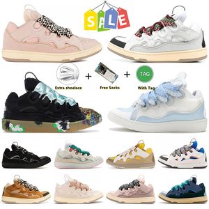 Designer skor män kvinnor laceup sneaker skor präglade läder trottoarkant lavina mesh vävd snörning sko tjocka sulade sneakers casual skor sport utomhus dhgate storlek 35-46