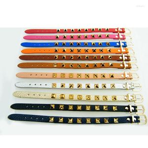 Bangle Punk Geometric Textured Rivet Women 8 Color Choose Luxury Personality Jewelry Brand Belt Buckle Wrist Bracelet Men Z309
