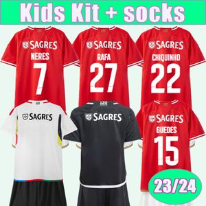 23 24 NERES GUEDES Kit per bambini Maglie da calcio RAFA AURSNES CHIQUINHO OTAMENDI G. RAMOS Home Rosso Away Nero 3rd Bianco Maglie da calcio Uniformi