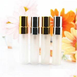 Party Favor 5 ml Thin Frosting Glass Spray Bottle Travel Per Portable With Gold Sier Atomizer Refillable Aluminum Pump C295 Drop Del otvbq