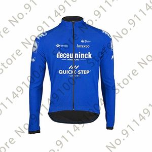 Camicie da ciclismo Top Quick Step Pro Team Maglia antivento blu da uomo invernale Manica lunga Rode Bike Mtb Maillot Ropa Ciclismo 230911