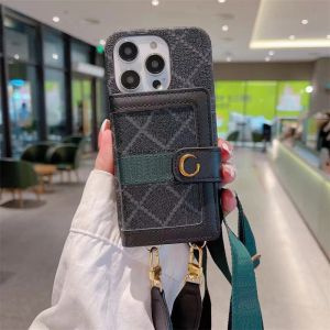 Crossbody Phone Case Tasarımcıları İPhone 14 İPhone 13 12 11 Pro Max Plus Kart çantası Cep Telefonu Kabuğu ile Kontrollü Nakış Cyg239126-6