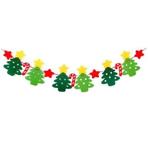 Decorazioni natalizie Giorno Banner Decorazione Appesa Bandiera Lettera Colorf Fiore Forniture per feste Consegna a domicilio Giardino festivo Dhzft