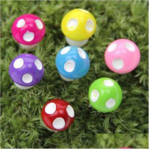 Arts And Crafts 20Pcs Mini Resin Decoration Miniature Dot Mushrooms Fairy Gnome Terrarium Party Garden Decor Microlandschaft Drop De Ot1R3