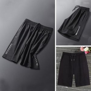 Men's Shorts Simple Running Sweatpants Elastic Waistband Versatile Knee Length Men Gym Fitness Loose