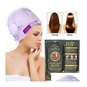 Shampoo Balsamo Matic Riscaldamento A Vapore 35G Maschera Per Capelli Cheratina Trattamento Olio di Argan Riparazione Grossolana Idratante Nutriente Per La Cura 6Pc Dhpde