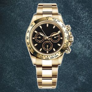 Relógios mecânicos automáticos masculinos vidro safira 40mm aço mostrador preto pulseira de ouro montre de luxe super luminescente relógio esportivo à prova d'água