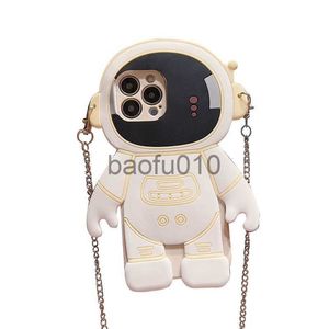 Cell Phone Cases Astronaut Crossbody Apple Phone Cases For Iphone 15 plus 14 13 promax 12 pro max Official Original Silicone Durable NonYellowing With Strap Mobile Ph