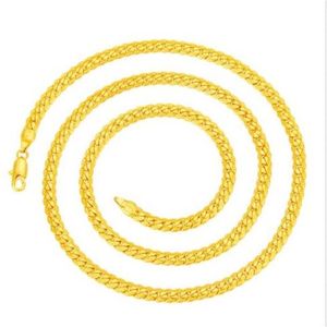 Men 14KGP Stamped Gold Plated Italy Herringbone Chain Necklace 6mm 60cm235D