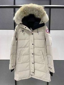 Designer canadense ganso versão de comprimento médio puffer para baixo jaqueta das mulheres para baixo parkas inverno grosso casacos quentes das mulheres à prova de vento streetwear489310