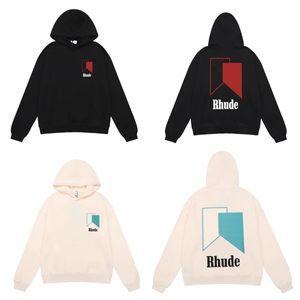 Geometria Gráfico Impressão Mens Designer Hoodie Manga Longa Rhude Suéter Com Capuz Homens Mulheres Moletons Hip Hop Luxo Maré Marca Oversize Tamanho S-2XL