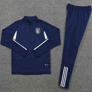 Conjunto de treino de treino 2023 Itália México Italia VERRATTI CHIESA BARELLA BONUCCI camisa de futebol infantil menino manga comprida conjunto de camisa de treinamento uniforme Survetement