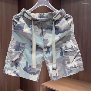 Shorts Masculinos Verão Camuflagem Ferramentas Funcionais Moda Esportes Causais Soltos High Street Calças de Cinco Pontos Roupas Masculinas