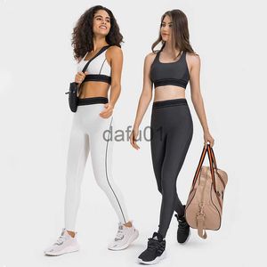 Active Pants Yoga kläder Ny justerbar axelbälte sportbh elastisk midja träning leggings yoga byxor hög elastisk smal träning fitness set velafeel x0912