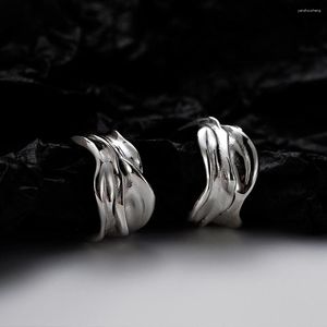 Ryggar örhängen äkta riktiga juveler e5147 koreanska personliga S925 sterling silver oregelbunden ojämn känsla kvinnlig ins cool vind