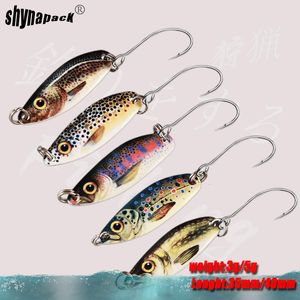 Betar lockar 3g 5g metall spinnar lockande sked set ultralätt sötvatten mässing metall bete öring pike bas sjön spinning pesca hård bete 230911