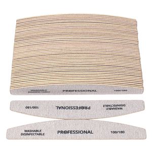 Nail Files 50pcs/lot Wood Sandpaper Nail File For Manicure 100/180 Professional Wooden Manicure Buffer Grey Boat Double side Nail Care Tool 230912