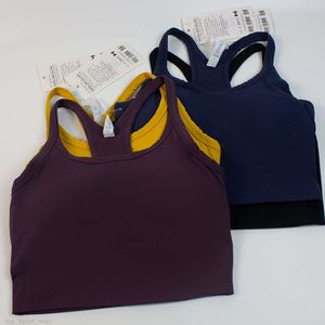 Lu Align Lu Women Fitness Yogas Bras Bodybuilding Topsジョギングクイックドライヨガベストショックプルーフと取り外し可能な下着レディジョギングクロスバックストレッチファッション