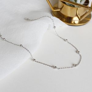 Anklets Korean Fashion 925 Sterling Silver Anklet Fine Jewelry Beads Foot Chain for Women Girl S925 Ankelbenarmband