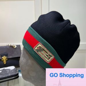 High-End Sleeve Cap Jacquard Knitted Hat Autumn Striped Letters Labeling Hip Hop Hat Adult Cap Factory Direct Sales