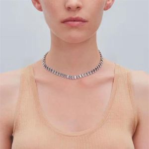 Justine Clenqet New Fashion Personality Necklace Design European och American Hip Hop Street Wear Diamond Necklace269m