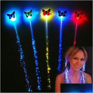 Flashing Hair Braid Butterfly Led Glowing Luminous Hairpin Novetly Hairs Ornament Girls Light Toys Party Christmas Gift Drop Deliver Dhlpd