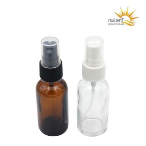 15ml 30ml Amber Cam Sprey Şişe Siyah veya Beyaz Kapalı Toptan Uçucu Yağ Parfüm Şişeleri Xodow