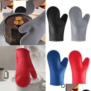 Oven Mitts 1 Insated Glove Sile Heat-Resistant Microwave Home Bar Baking Tray Tool Kitchen G1F2 Z230810 Drop Delivery Garden Dining Ba Dhlff
