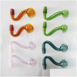 10mm erkek cam kaseler pyrex yağı brülör boru tütün kasesi nargile shisha adaptörü kalın bong borular temiz mavi yeşil sarı pembe mix co