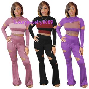 Kvinnor Två stycken kläder långärmad toppbyxor damer Nya modebyxor Set Sportkläder Tracksuits New Type Hot Selling KLW5791